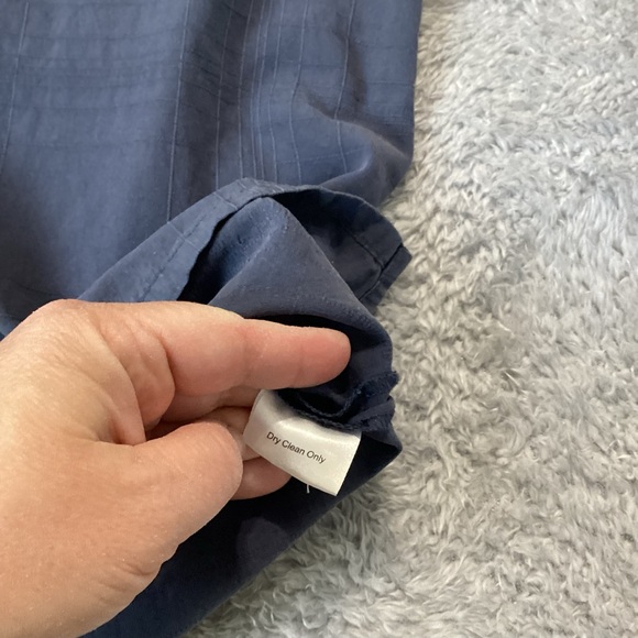 Joseph & Feiss 100% Silk Button Up Short Sleeve Shirt Blue Textured Men’s Sz L - Picture 8 of 12